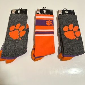 NWT Clemson Premium Crew Set of 3 socks Size M/L